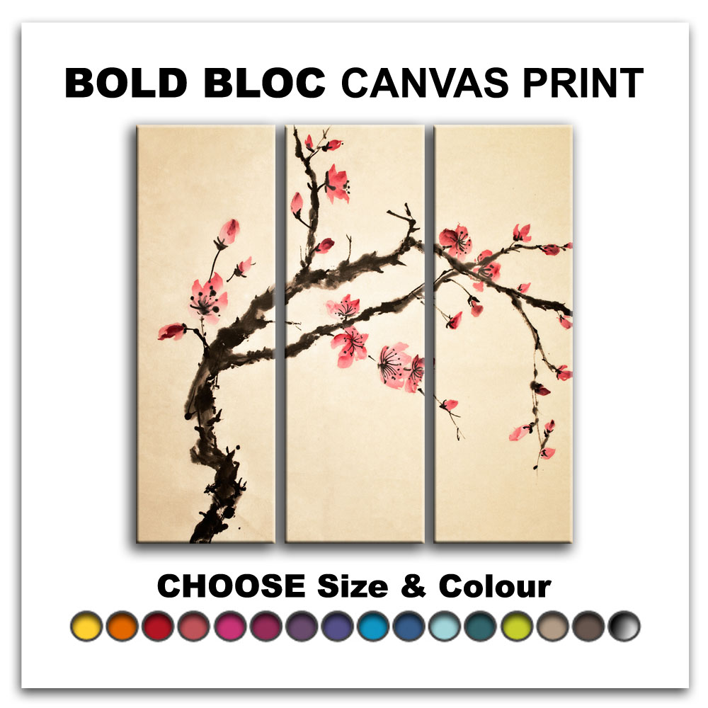 Cherry blossom FLORAL Canvas Art Print Box Framed Picture Wall Hanging BBD