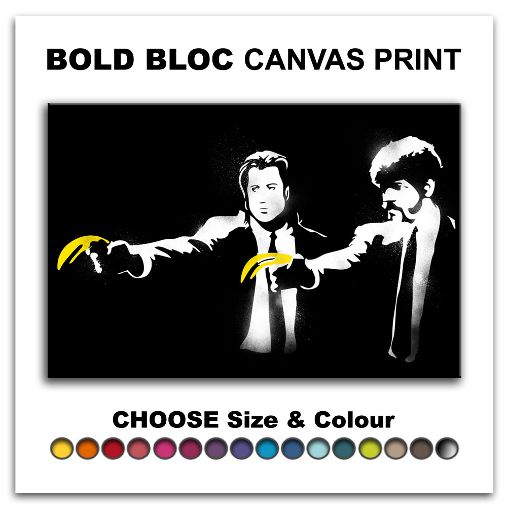 Pulp Fiction Banana Gun BANKSY HD Canvas Art Print Box Framed Picture