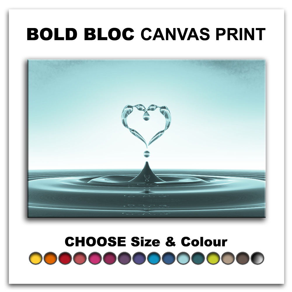 Heart Water Splash ABSTRACT Canvas Art Print Framed Picture Wall