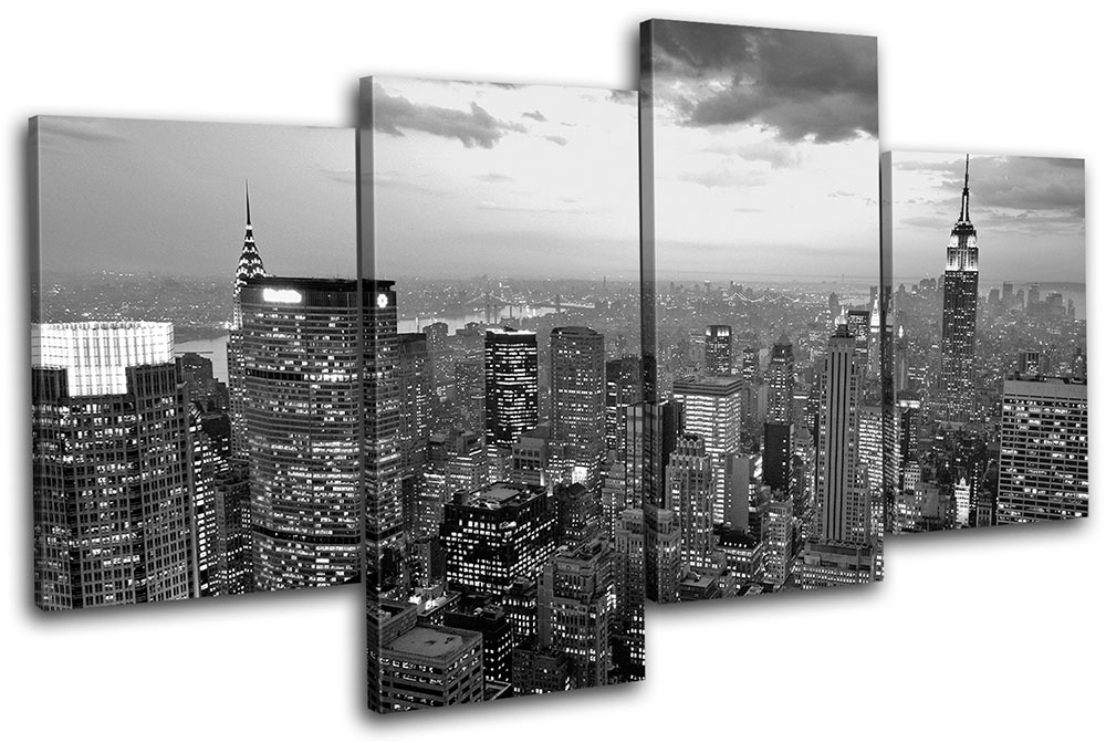 Nyc Wall Decor New York Nyc Skyline City Multi Canvas Wall Art Picture Print Va Roomspace Top City Wall Art New York Theme Wall Art Pictures